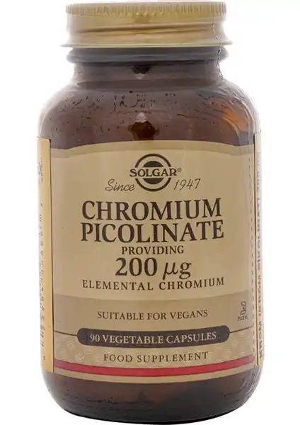 Solgar Chromium Picolinate 200 Mcg 90 Kapsül: İştah Kontrolü ve Sağlıklı Yaşam Desteği