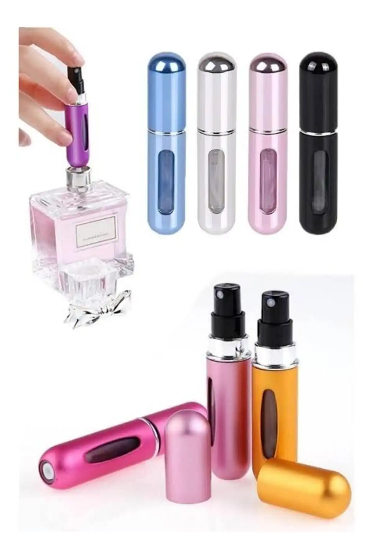 MONDEY HOME Doldurulabilir Pembe Mini Cep Parfüm Şişesi ile Pratik Kullanım