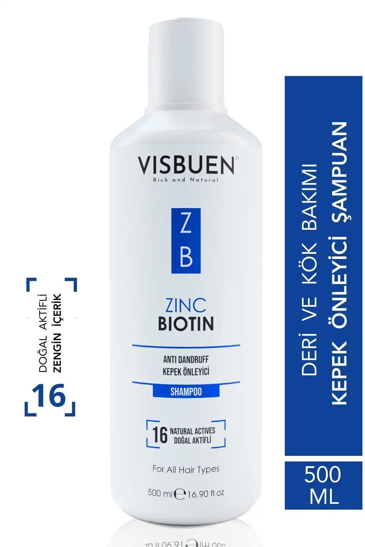 Visbuen Çinko Biotin 16 Doğal Aktifli Kepek Önleyici Bakım Şampuanı Hakkında