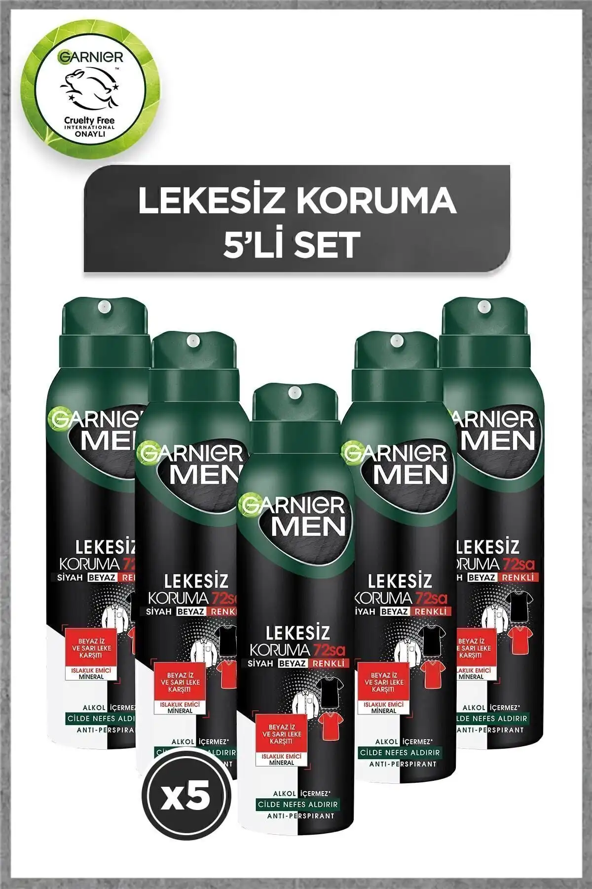 Garnier 5'li Men Lekesiz Koruma Aerosol Seti ile Kalıcı Ferahlık Sağlayın