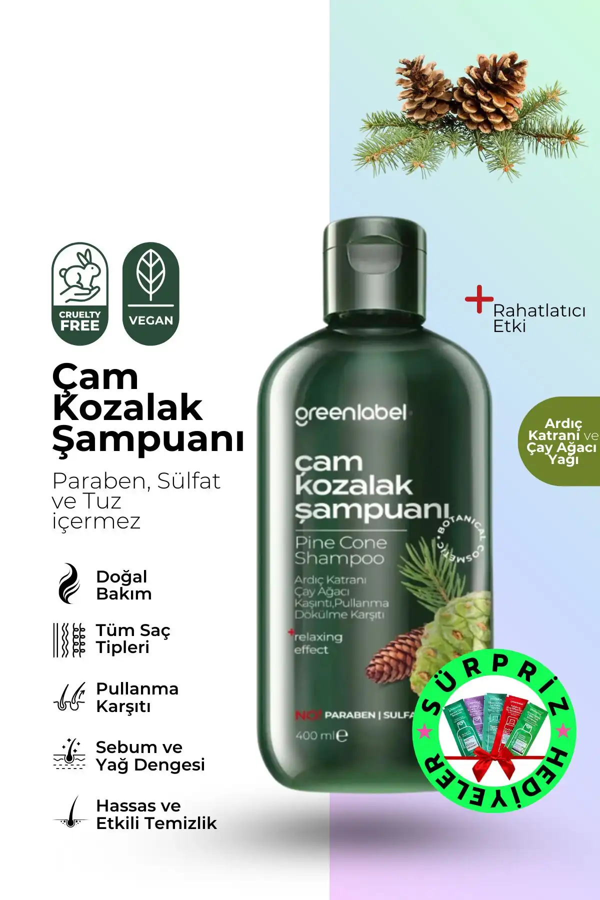 Green Label Çam Kozalak & Çay Ağacı Şampuanı ile Doğal Saç Bakımı