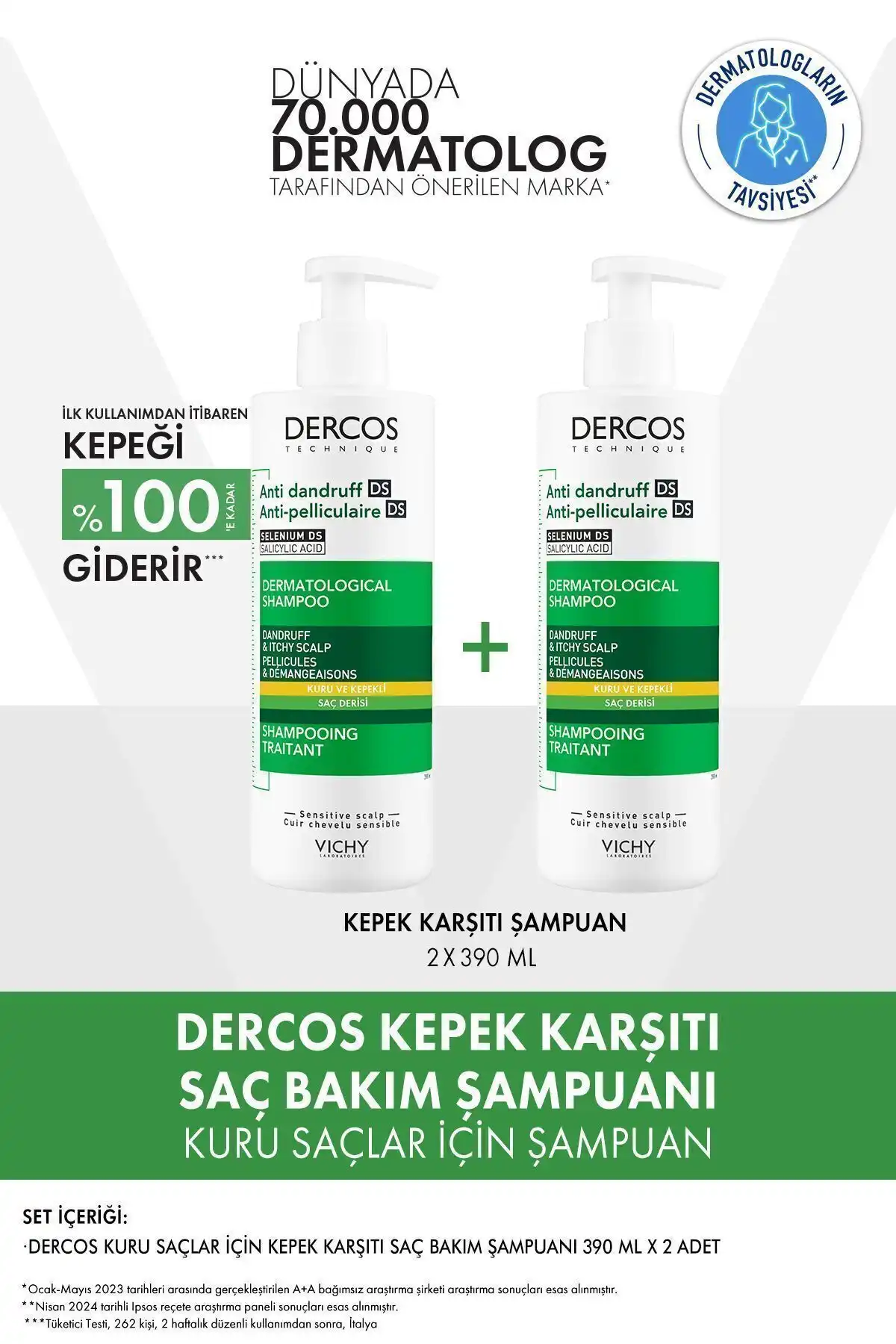 Vichy Dercos Kuru Saç Derisi İçin Etkili Kepeğe Karşı Şampuan İncelemesi