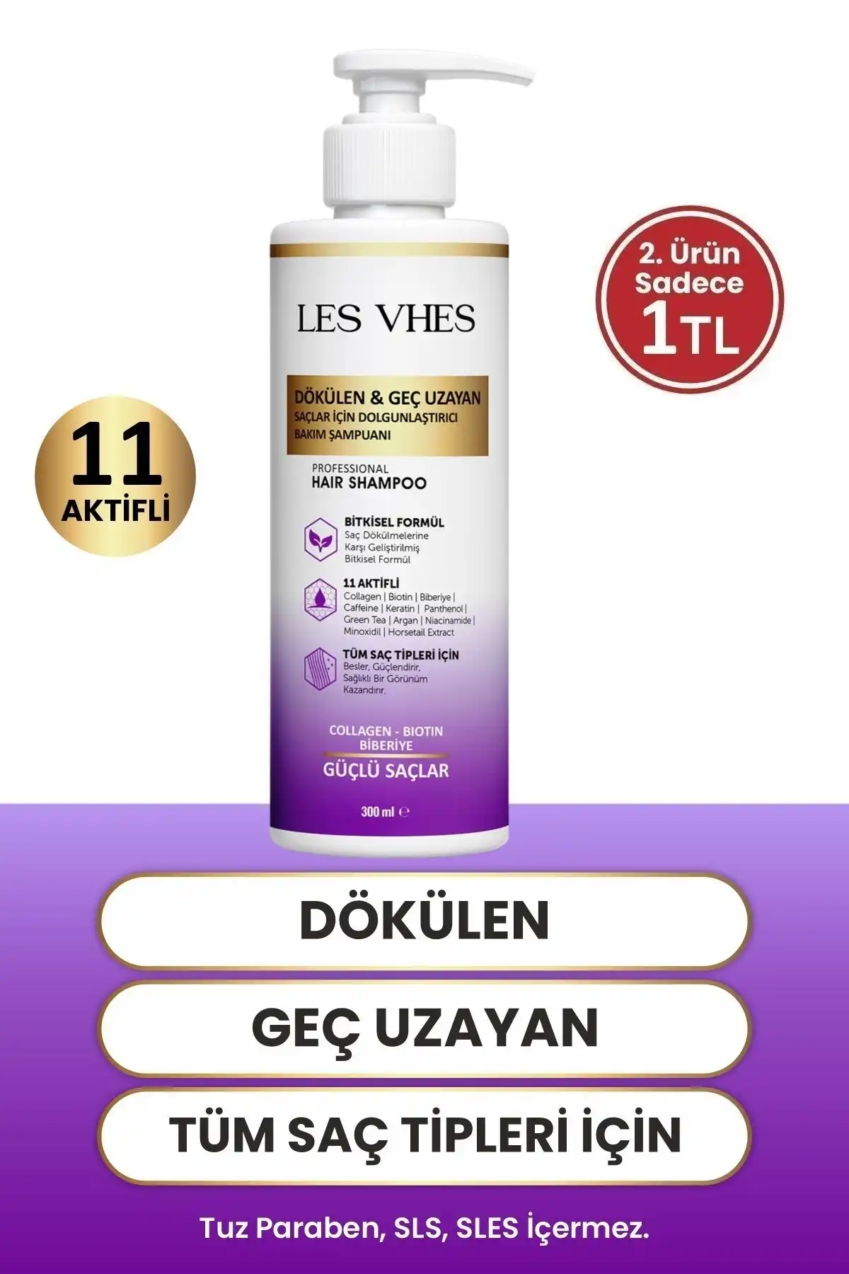 LES VHES Kolajen ve Keratin Şampuanı ile Saç Dökülmesine Son Verin: Etkili Çözüm