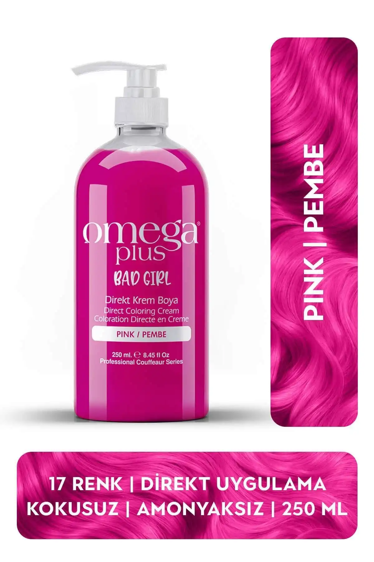 Omega Plus Bad Girl PEMBE Amonyaksız Renkli Saç Boyası ile Canlı Renkler
