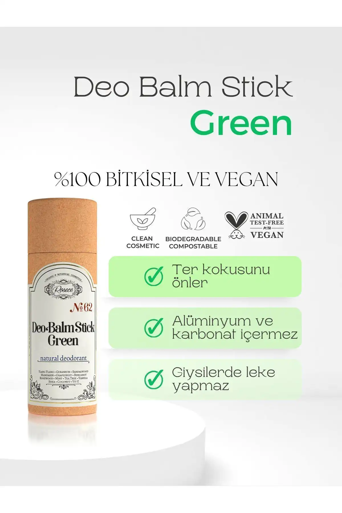 Rosece Deo Balm Stick Green: Doğal ve Etkili Deodorant Deneyimi ile Ferahlığı Yakalayın